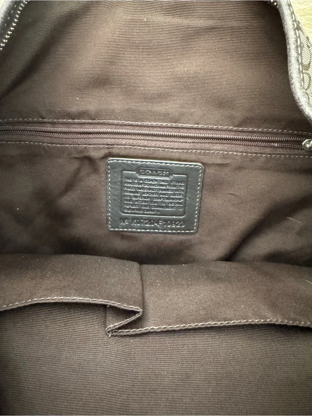 Coach Brown and Black Signature Canvas Hobo Bag